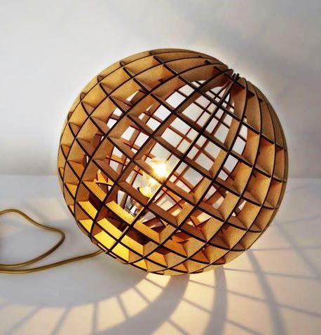 Wood Spherical Lamp