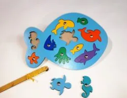 Wooden Fish Peg Puzzle Educational Toy