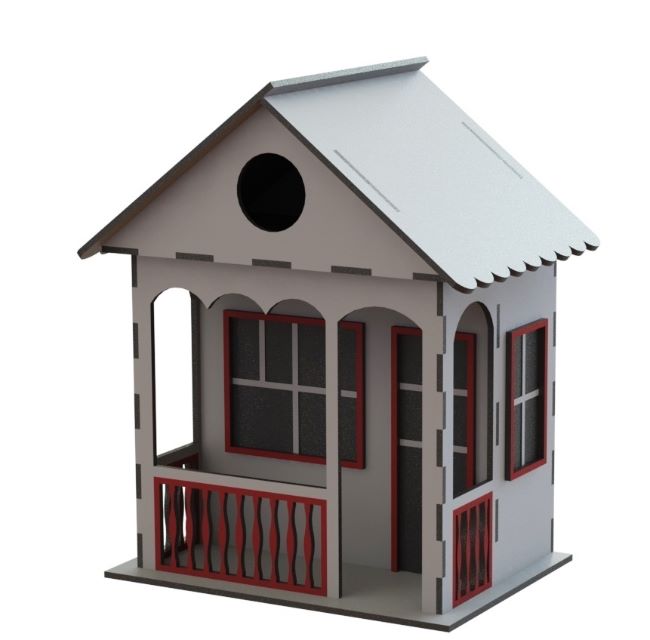 Wooden bird house