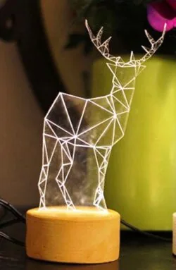 3D illusion led lamp Deer