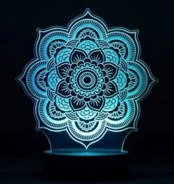 3D illusion led lamp mandala