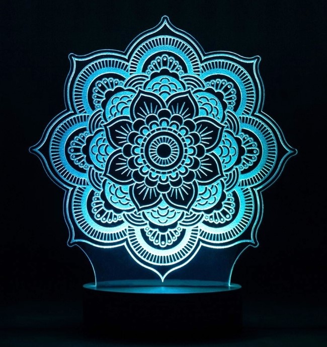 3D illusion led lamp mandala