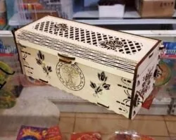 Casket with decorative flowers