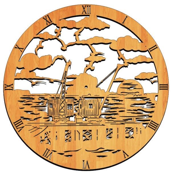 Crane wall clock