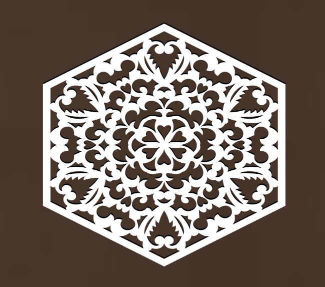 Hexagonal decorative motifs