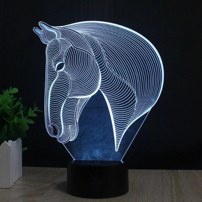 Horse Head 3D Optical Illusion Lamp