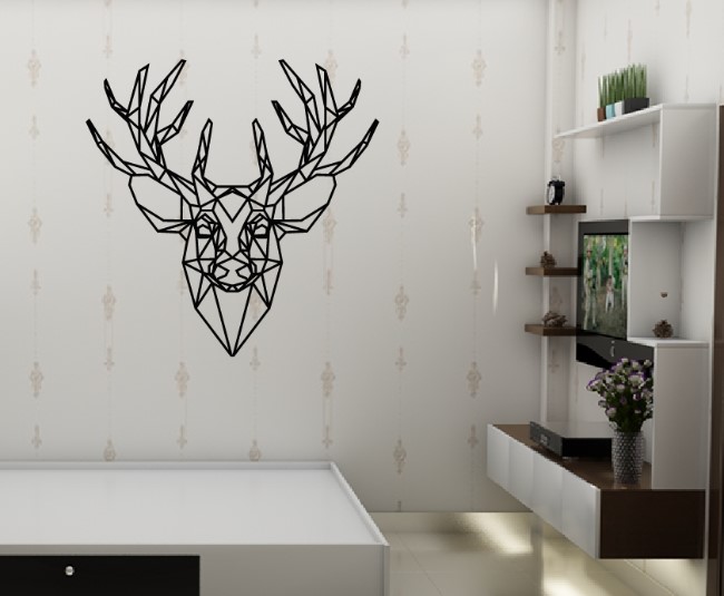 Panel polygonal deer head