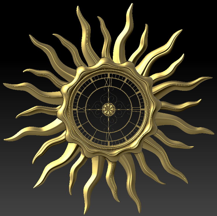 Sun wall clock pattern