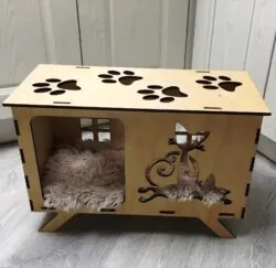 Wooden cat house