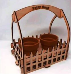 Basket of flower pots