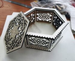 Carved plywood box