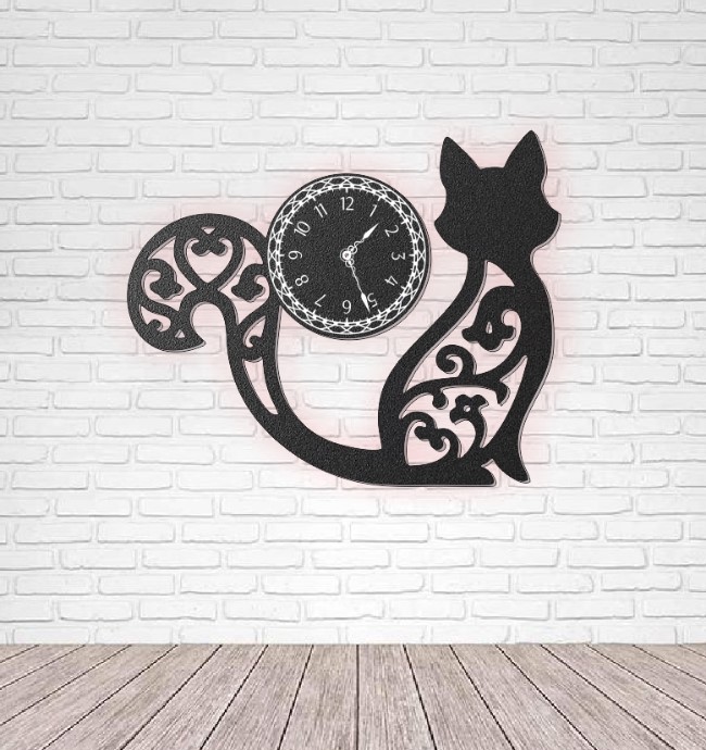 Cat wall clock