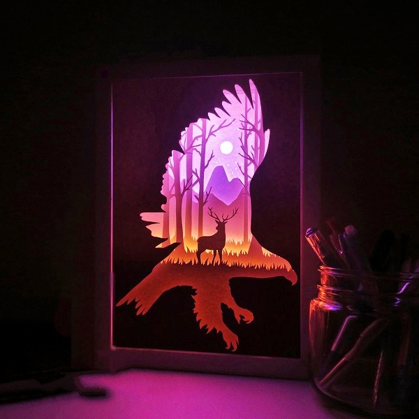 Deer and Eagle light box