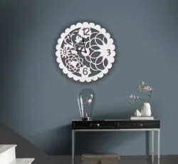 Flower wall clock