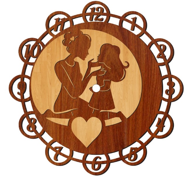 Mom and daughter wall clock