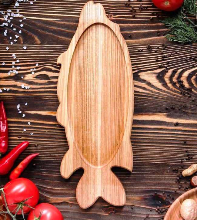 Wooden Platter Fish