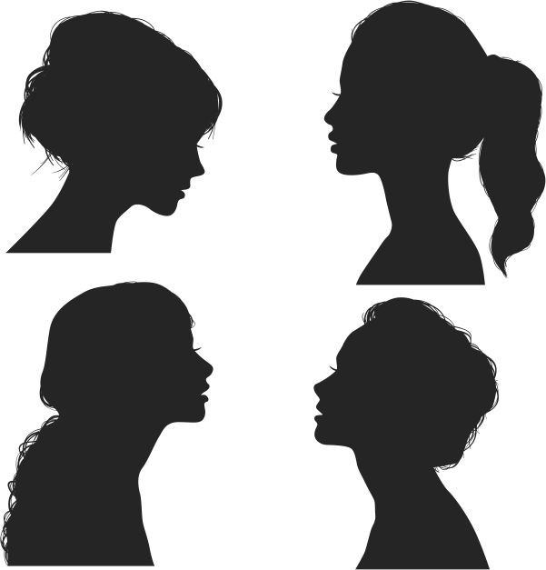 Beautiful girl silhouettes