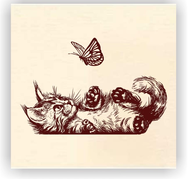 Cats and butterfly