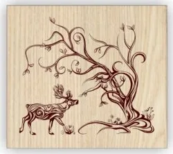 Deer with tree