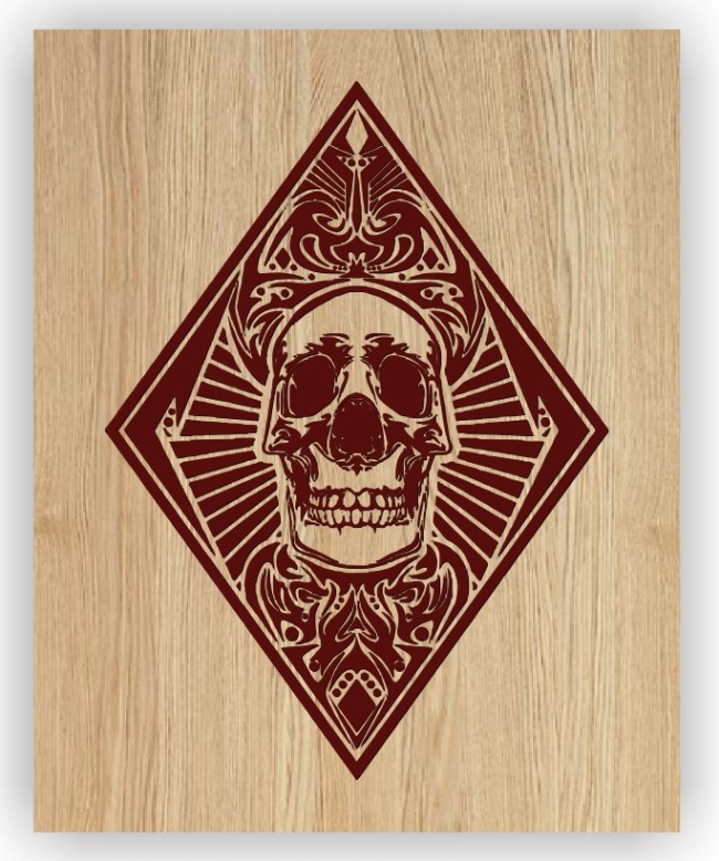 Diamond Card with skull