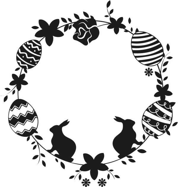 Easter wreath with rabbits