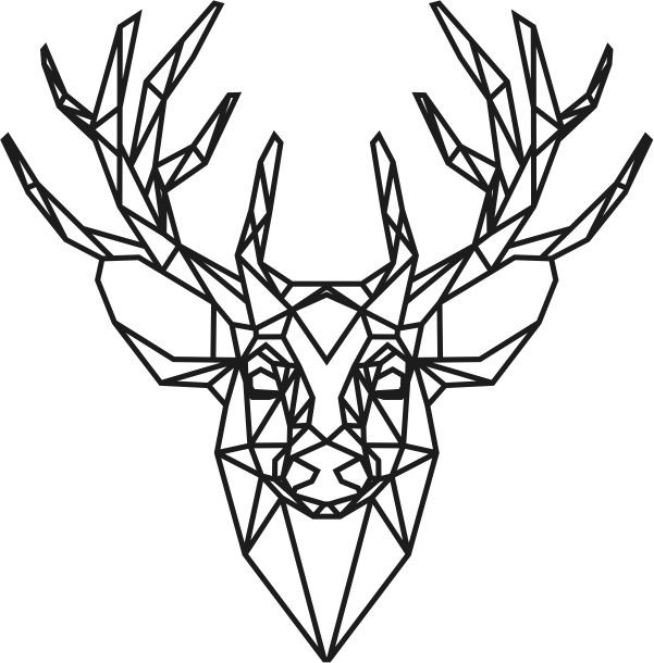 Panel polygonal deer head