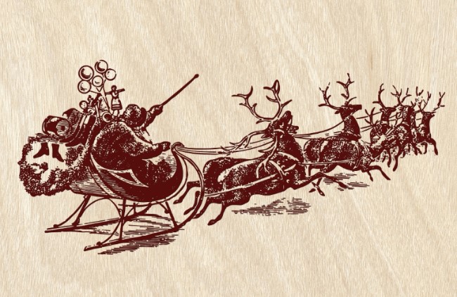 Santa Claus and sleigh