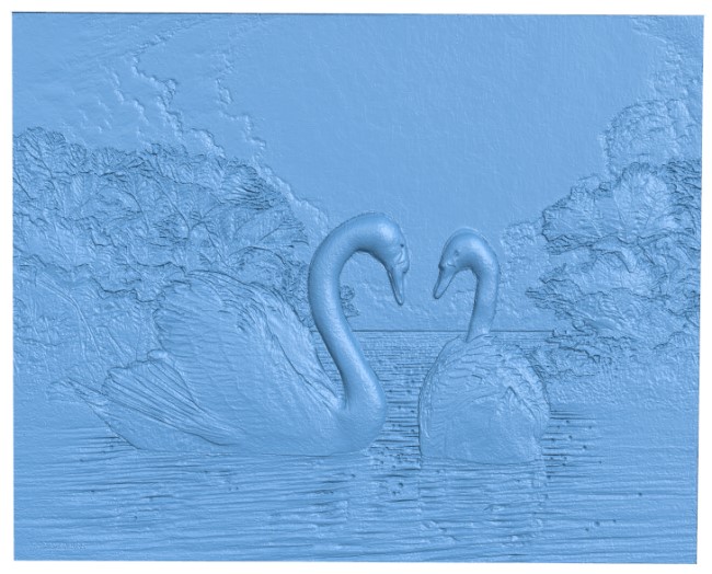 Painting of two swans