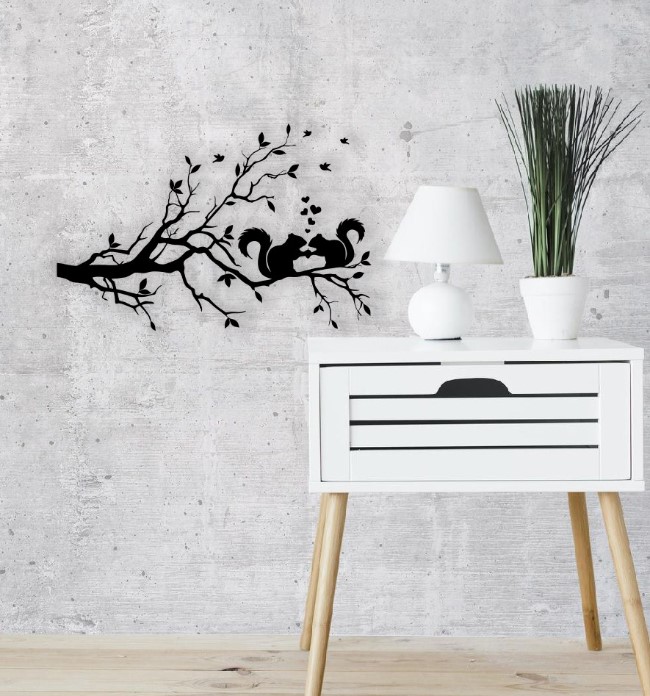 Squirrel on branch wall decor