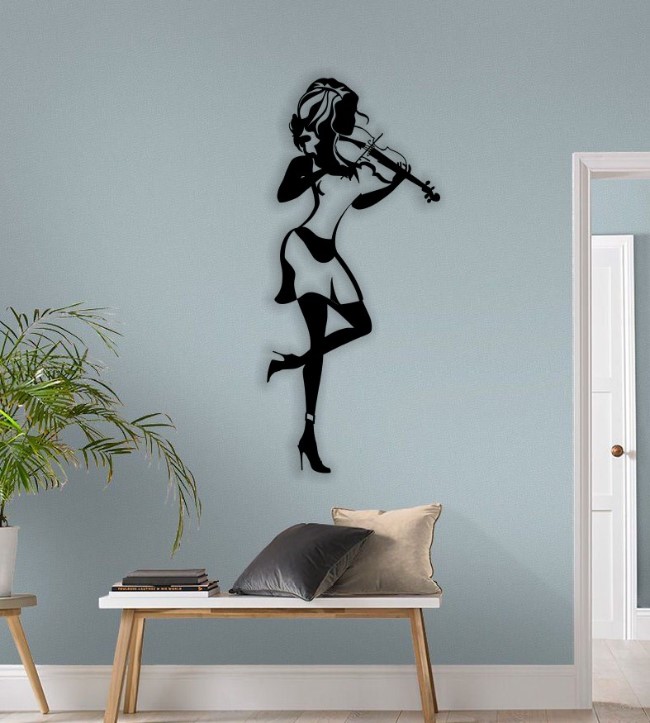 Woman with Violin wall decor