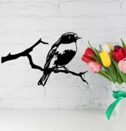 Bird on a tree branch wall decor