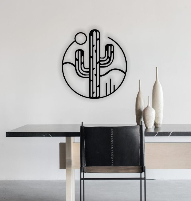 Cactus in the desert wall decor