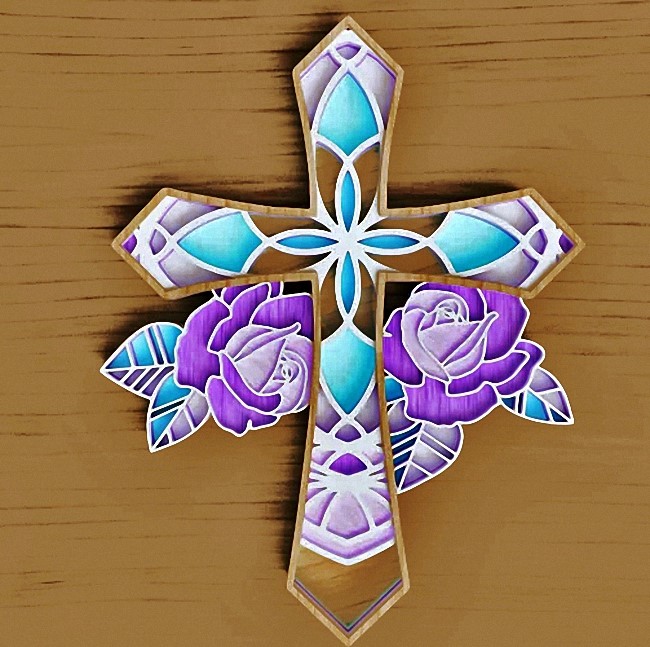 Cross with rose