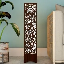 Flower Design Wooden Floor Lamp