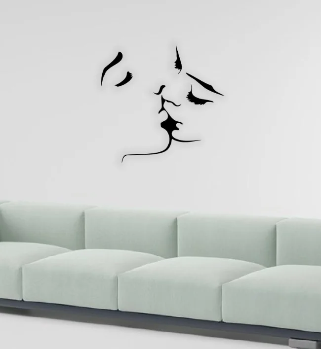 Kissing couple wall decor