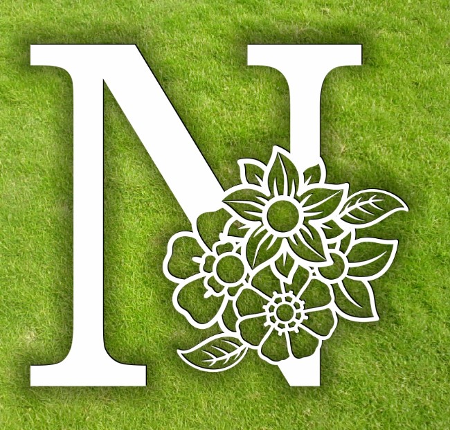 Letter N with flowers