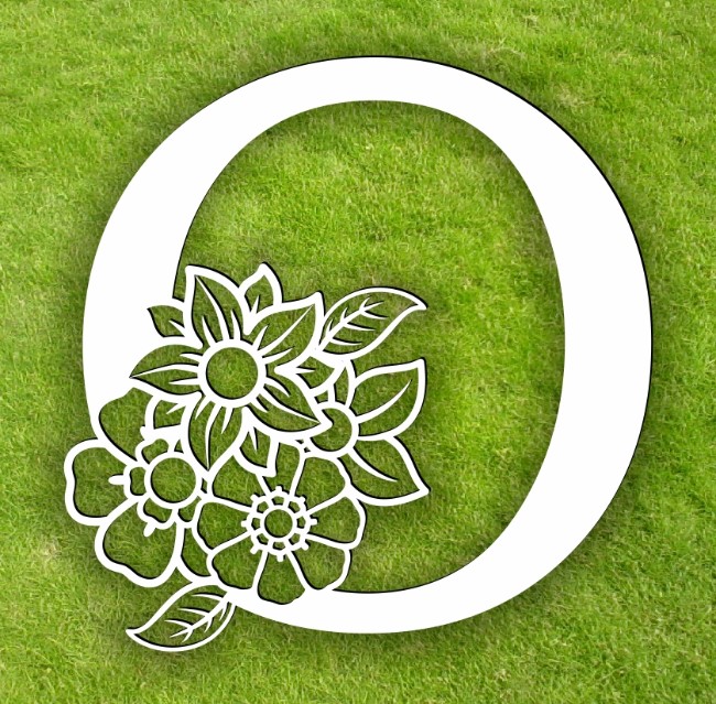 Letter O with flowers