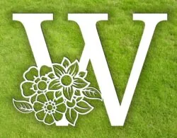 Letter W with flower