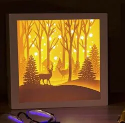 Merry Christmas in the pine forest light box