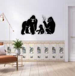 Monkey family wall decor