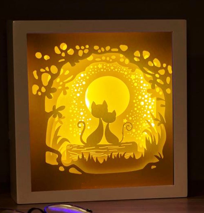 Moon cat light box