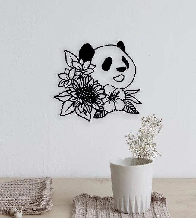 Panda with flower