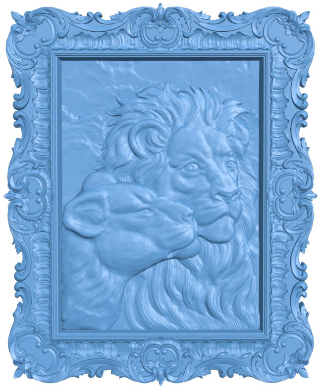 Panel lion and lioness