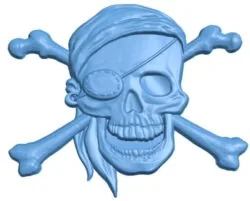 Pirate skull with bones