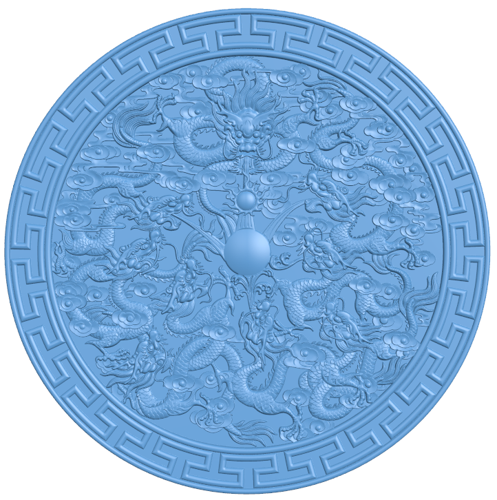 Round panel Dragons