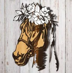 Horse with flowers