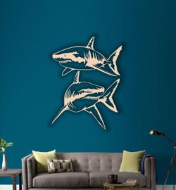 Sharks wall decor