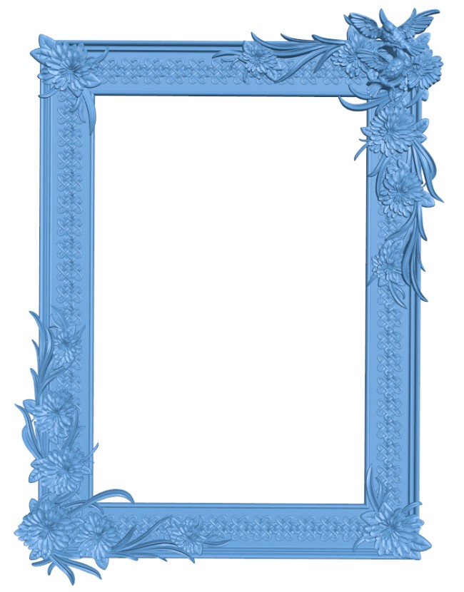 Chrysanthemum picture frame with two birds