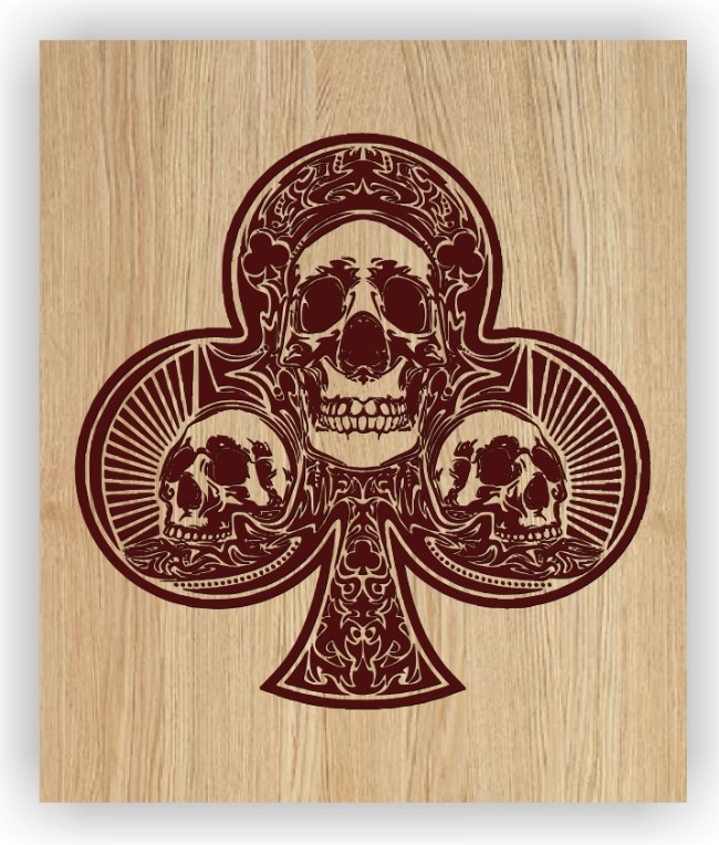 Club Card with skull