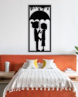 Couple with umbrella panel